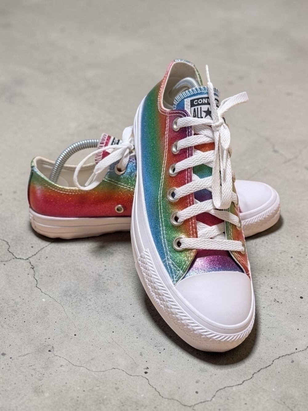 Converse Chuck Taylor All Star Low Top Rainbow Glitter Sneakers